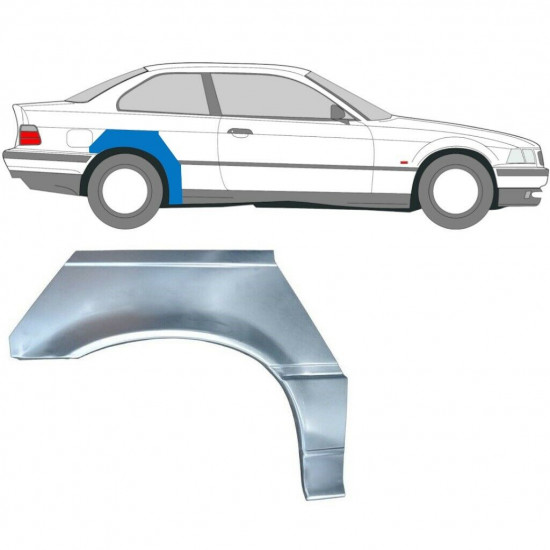Pannello di riparazione parafango posteriore per BMW 3 E36 1990-2000 / Destra / COUPE 6207