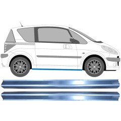 Pannello di riparazione sottoporta lamiera per Peugeot 1007 2005-2009 / Sinistra+Destra / Set 11332