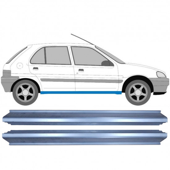 Pannello di riparazione sottoporta lamiera per Peugeot 106 1991-2003 / Set 11334