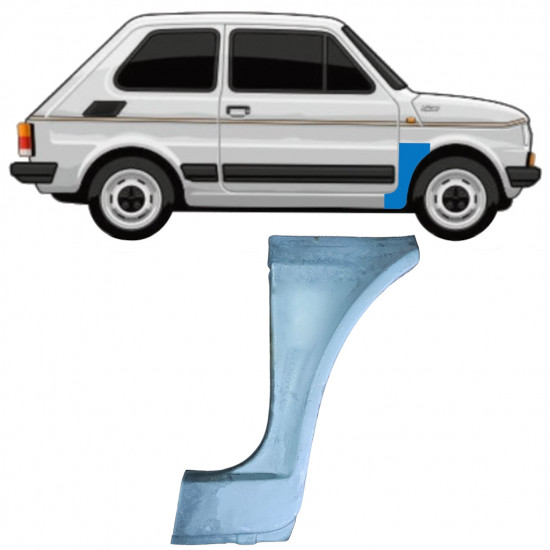 Pannello di riparazione parafango anteriore per Fiat 126p 1972-2000 / Destra 11217