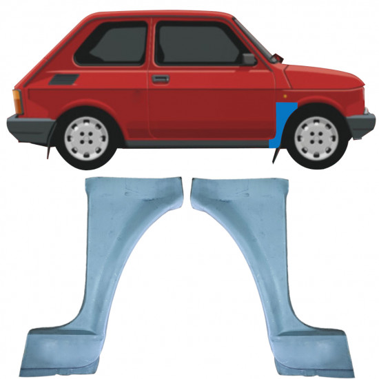 Pannello di riparazione parafango anteriore per Fiat 126p 1972-2000 / Sinistra+Destra / Set 11222