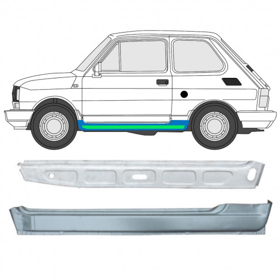 Pannello di riparazione sottoporta interno ed esterno per Fiat 126p 1972-2000 / Sinistra / Set 11717
