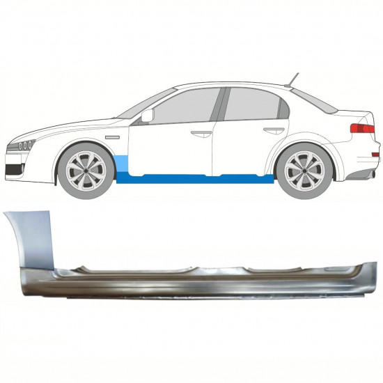 Lamiera di riparazione sottoporta completo e parafango anteriore per Alfa Romeo 159 2005-2012 / Sinistra / Set 11300