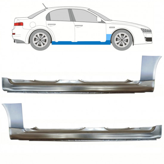 Lamiera di riparazione sottoporta completo e parafango anteriore per Alfa Romeo 159 2005-2012 / Sinistra+Destra / Set 11301