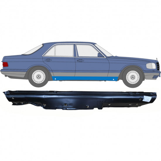 Sottoporta Lamiera Completo per Mercedes S-Class W126 1979-1991 / Destra 6739