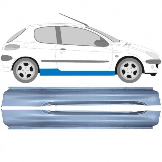 Sottoporta Lamiera Completo per Peugeot 206 206+ 1998-2012 / Sinistra+Destra / Set 9248