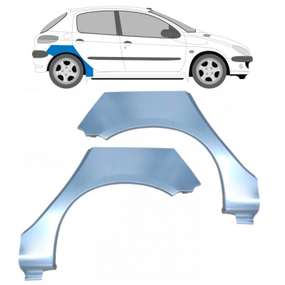 Pannello di riparazione parafango posteriore per Peugeot 206 206+ 1998-2012 / Sinistra+Destra / Set 9670
