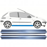 Pannello di riparazione sottoporta lamiera per Peugeot 206 206+ 1998-2012 / Sinistra = Destra (simmetrico) / Set 9958