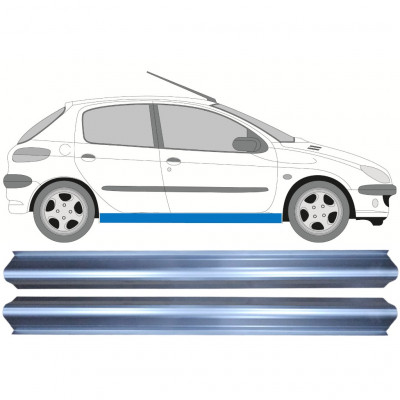Pannello di riparazione sottoporta lamiera per Peugeot 206 206+ 1998-2012 / Sinistra = Destra (simmetrico) / Set 9958