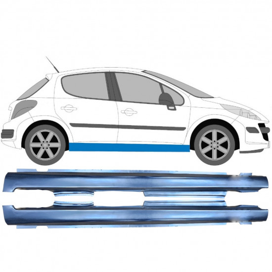 Sottoporta Lamiera Completo per Peugeot 207 207+ 2006- / Sinistra+Destra / Set 9234