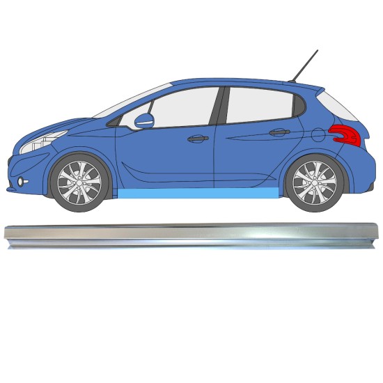 Pannello di riparazione sottoporta lamiera per Peugeot 208 2012-2019 / Sinistra 16314
