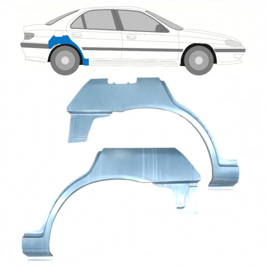 Pannello di riparazione parafango posteriore per Peugeot 406 1995-2004 / Sinistra+Destra / Set 9338