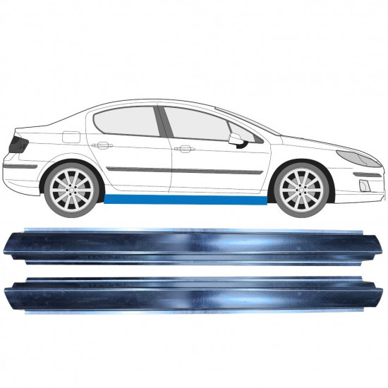 Pannello di riparazione sottoporta lamiera per Peugeot 407 2004-2011 / Sinistra+Destra / Set 9413