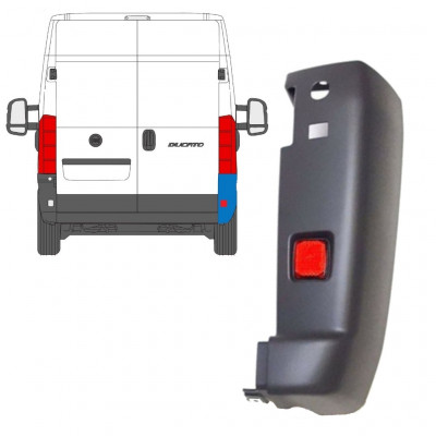 Angolo paraurti con catarifrangente per Fiat Ducato 2006-2018 / Destra / Set 9727