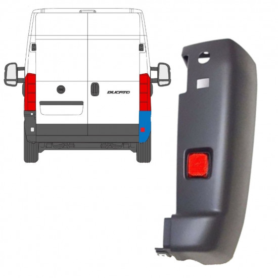 Angolo paraurti con catarifrangente per Peugeot Boxer 2006-2018 / Destra / Set 14034