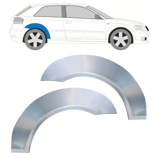 Pannello di riparazione parafango posteriore per Audi A3 8P 2003-2012 / Sinistra+Destra / Set 16321