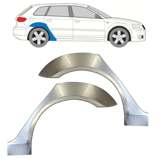 Pannello di riparazione parafango posteriore per Audi A3 8P 2003-2012 / Sinistra+Destra / Set 15210