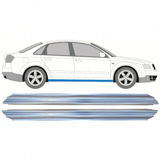 Pannello di riparazione sottoporta lamiera per Audi A4 B6 2000-2004 / Sinistra = Destra (simmetrico) / Set 9759