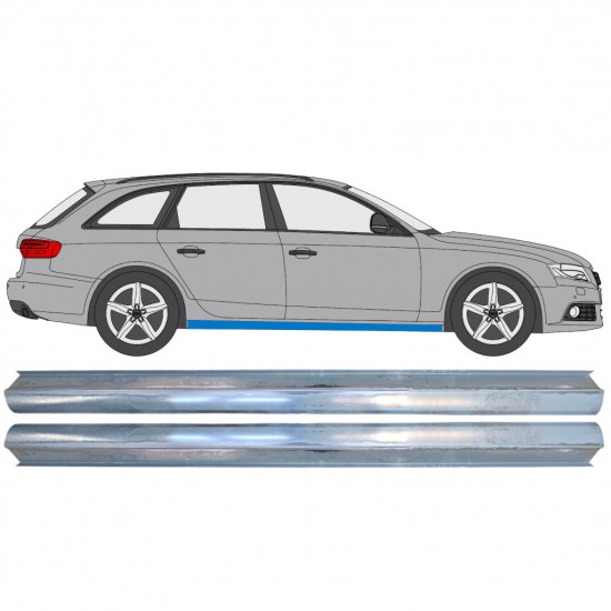 Pannello di riparazione sottoporta lamiera per Audi A4 B8 2007-2016 / Sinistra = Destra (simmetrico) / Set 9968