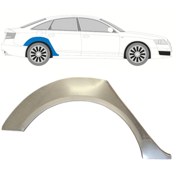Pannello di riparazione parafango posteriore per Audi A6 C6 2004-2010 / Destra 14741