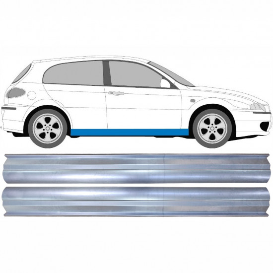 Pannello di riparazione sottoporta lamiera per Alfa Romeo 147 2000-2010 / Sinistra+Destra / Set 11341