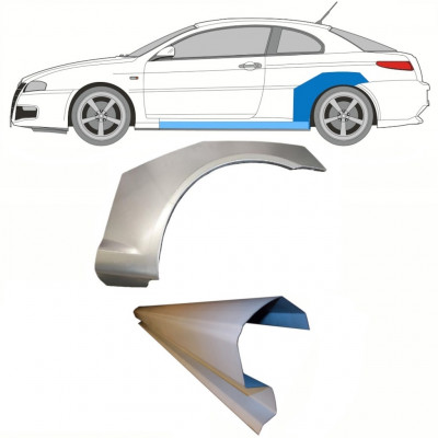 Pannello di riparazione sottoporta e parafango posteriore per Alfa Romeo GT 2003-2010 / Sinistra / Set 8702