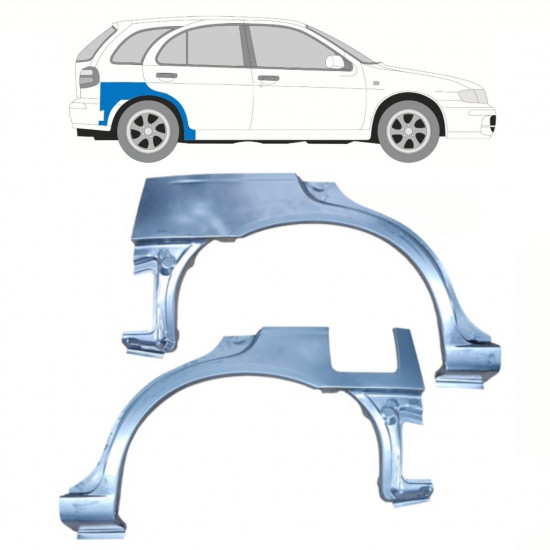 Pannello di riparazione parafango posteriore per Nissan Almera N15 1995-1999 / Sinistra+Destra / Set 10223