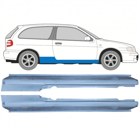 Sottoporta Lamiera Completo per Nissan Almera N15 1995-1999 / Sinistra+Destra / Set 10608