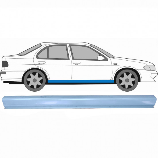 Pannello di riparazione sottoporta lamiera per Nissan Almera N15 1995-1999 / Sinistra = Destra (simmetrico) 6837