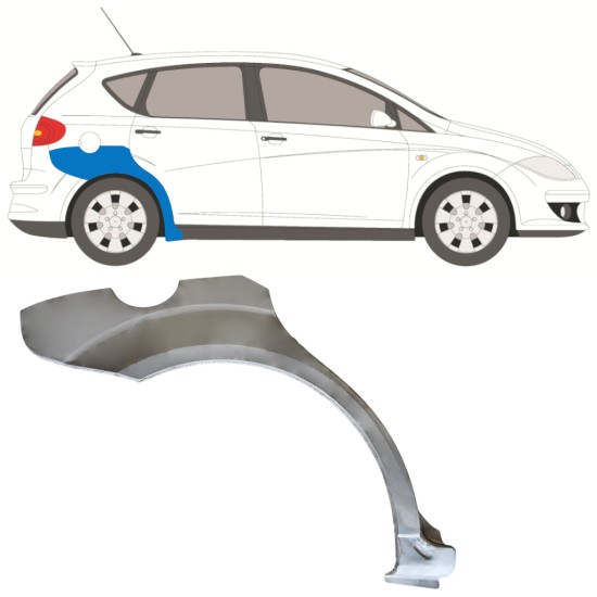 Pannello di riparazione parafango posteriore per Seat Altea 2004-2015 / Destra 15046