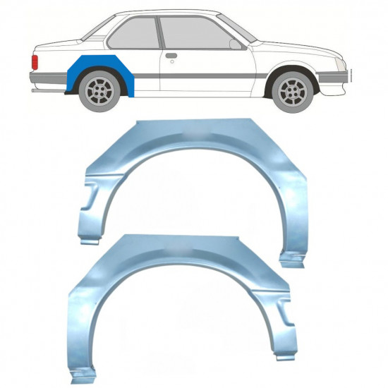 Pannello di riparazione parafango posteriore per Opel Ascona C 1981-1998 / Sinistra+Destra / Set 9704