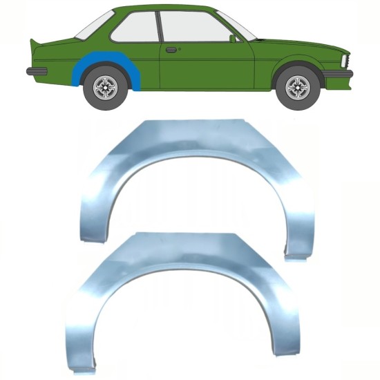 Pannello di riparazione parafango posteriore per Opel Ascona B 1975-1981 / Sinistra+Destra / Set 16290