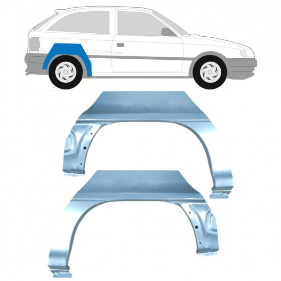 Pannello di riparazione parafango posteriore per Opel Astra F 1991-2002 / Sinistra+Destra / Set 9680
