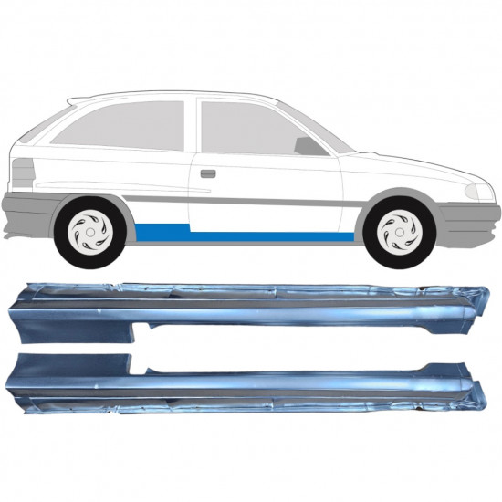Sottoporta Lamiera Completo per Opel Astra F 1991-2002 / Sinistra+Destra / Set 9448