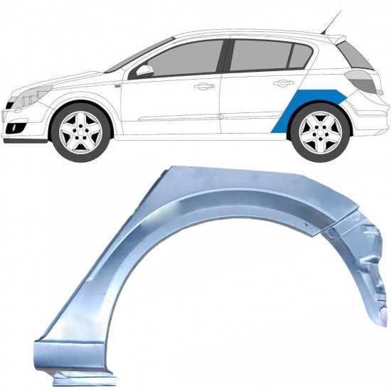 Pannello di riparazione sezione inferiore parafango posteriore per Opel Astra H 2003-2014 / Sinistra 6871