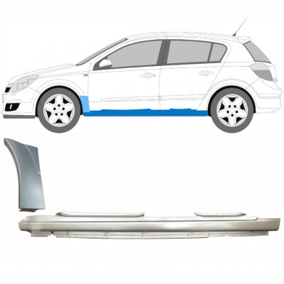 Lamiera di riparazione sottoporta completo e parafango anteriore per Opel Astra H 2003-2014 / Sinistra / Set 11162
