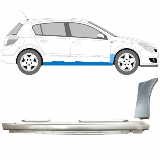 Lamiera di riparazione sottoporta completo e parafango anteriore per Opel Astra H 2003-2014 / Destra / Set 11161
