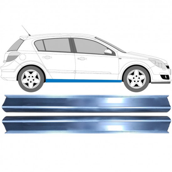Pannello di riparazione sottoporta lamiera per Opel Astra H 2003-2014 / Sinistra = Destra (simmetrico) / Set 9483
