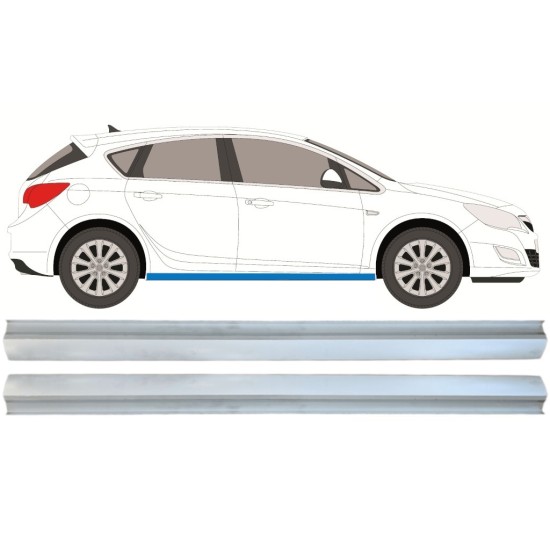 Pannello di riparazione sottoporta lamiera per Opel Astra J 2009-2015 / Sinistra = Destra (simmetrico) / Set 15221