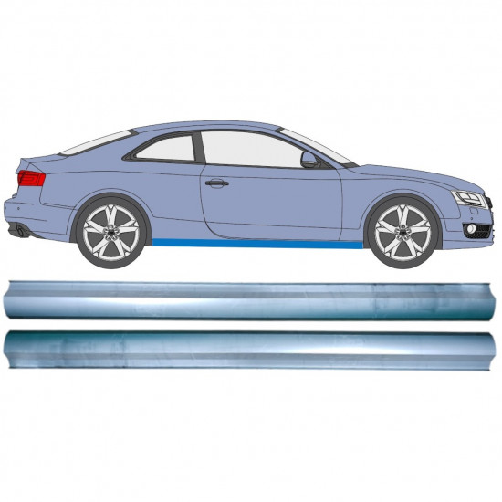 Pannello di riparazione sottoporta lamiera per Audi A5 S5 B8 2007-2016 / Sinistra+Destra / Sinistra = Destra (simmetrico) / Set 12893