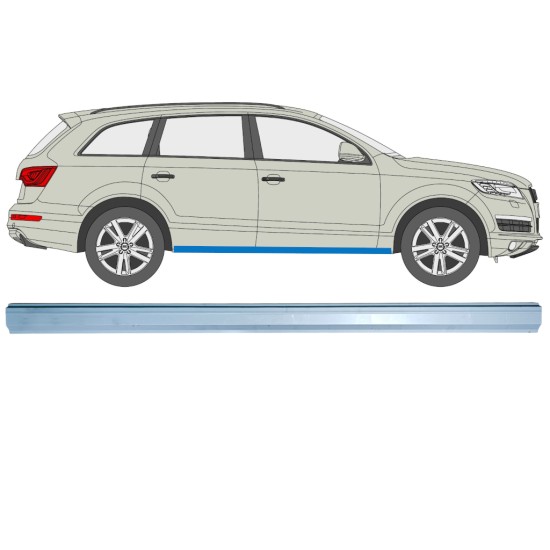 Pannello di riparazione sottoporta lamiera per Audi Q7 2005-2015 / Sinistra = Destra (simmetrico) 14988