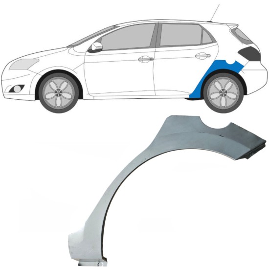 Pannello di riparazione parafango posteriore per Toyota Auris 2007-2012 / Sinistra 16854
