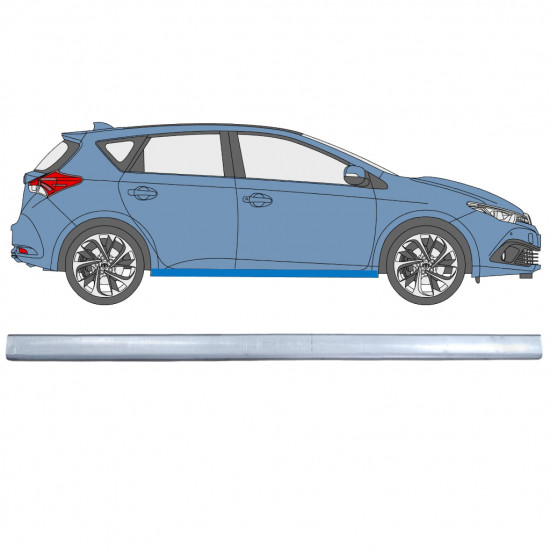Pannello di riparazione sottoporta lamiera per Toyota Auris 2013-2018 / Sinistra = Destra (simmetrico) 12448