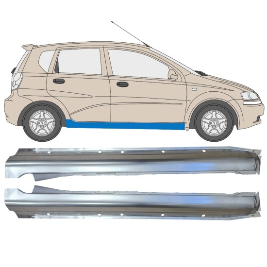 Sottoporta Lamiera Completo per Chevrolet Aveo 2003-2006 / Sinistra+Destra / HATCHBACK / Set 14539