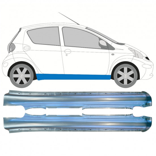 Sottoporta Lamiera Completo per Toyota Aygo 2005-2012 / Sinistra+Destra / Set 11112
