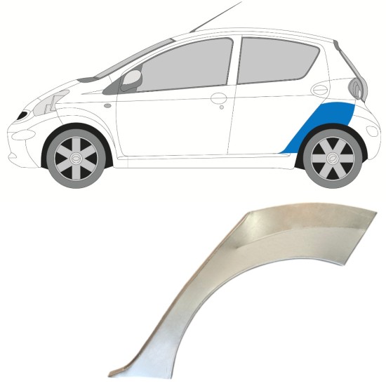 Pannello di riparazione parafango posteriore per Toyota Aygo 2005-2012 / Sinistra 16059
