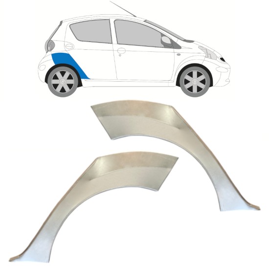 Pannello di riparazione parafango posteriore per Toyota Aygo 2005-2012 / Sinistra+Destra / Set 16060