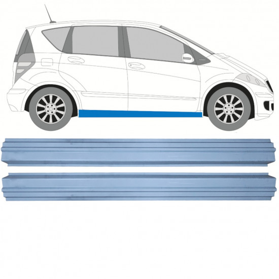 Pannello di riparazione sottoporta lamiera per Mercedes A-Class W169 2004-2012 / Sinistra = Destra (simmetrico) / Set 11153