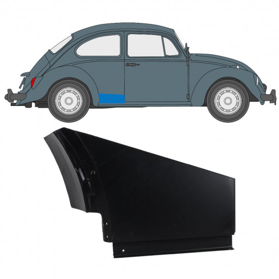 Pannello di riparazione piccolo parafango posteriore per Volkswagen Kaefer 1949- / Destra 12741