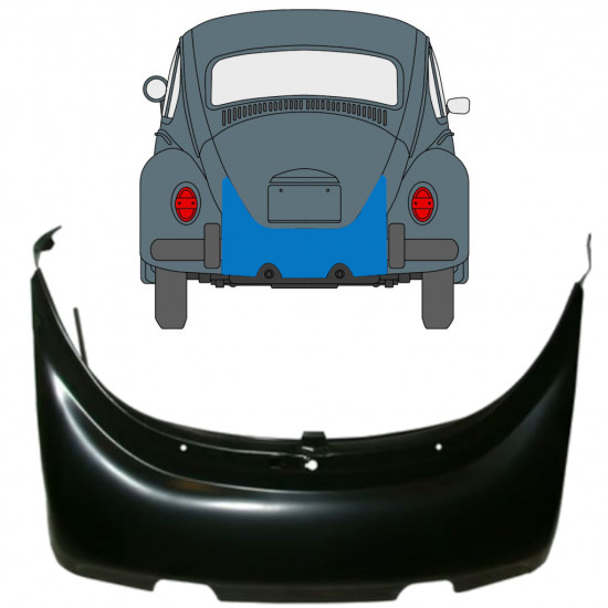 Pannello di riparazione traversa posteriore per Volkswagen Kaefer 1949- 12740